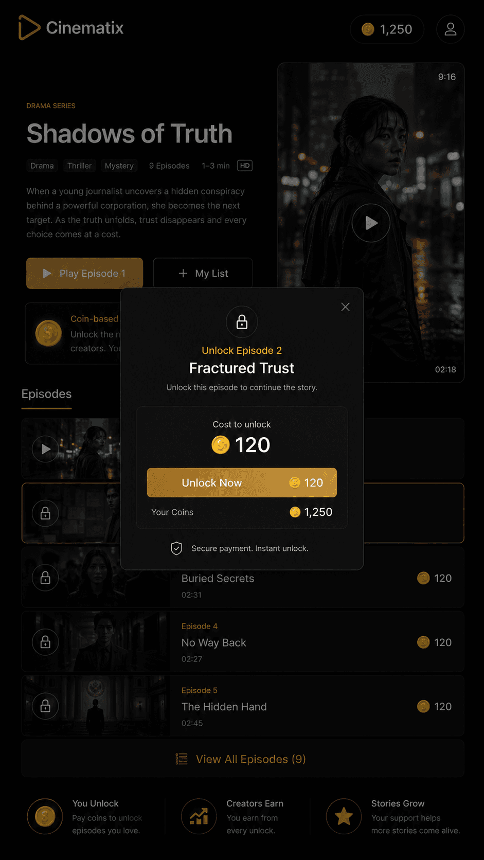 Coin unlock mockup